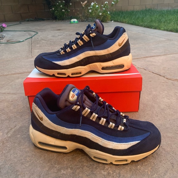 Nike Air Max 95 PRM Blue/Cream - Picture 2 of 4